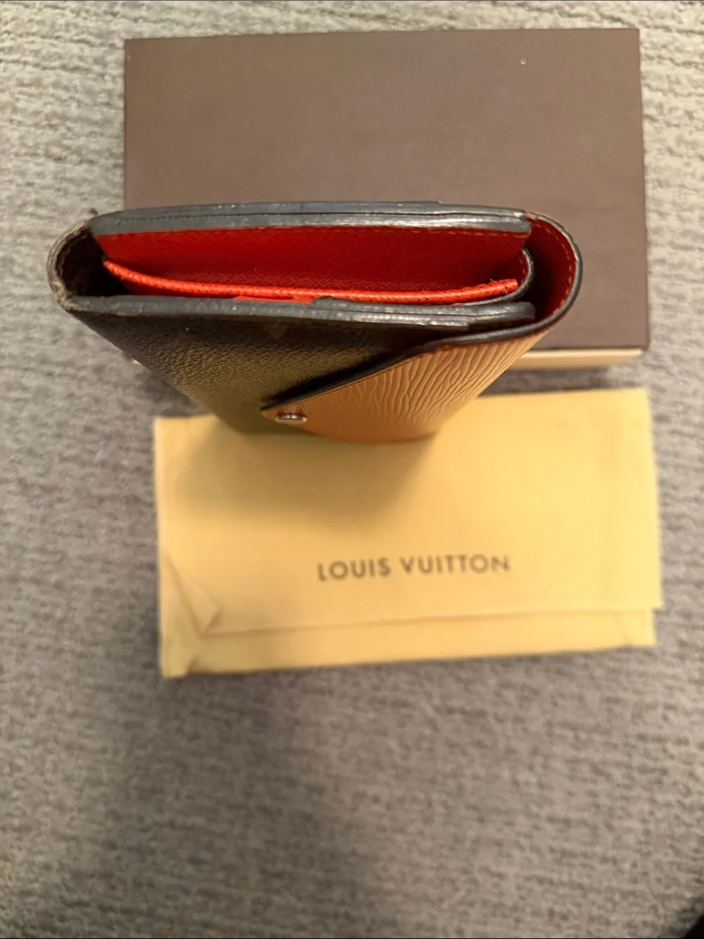Louis Vuitton Marie Lou Monogram Continental Wallet with Orange Flap